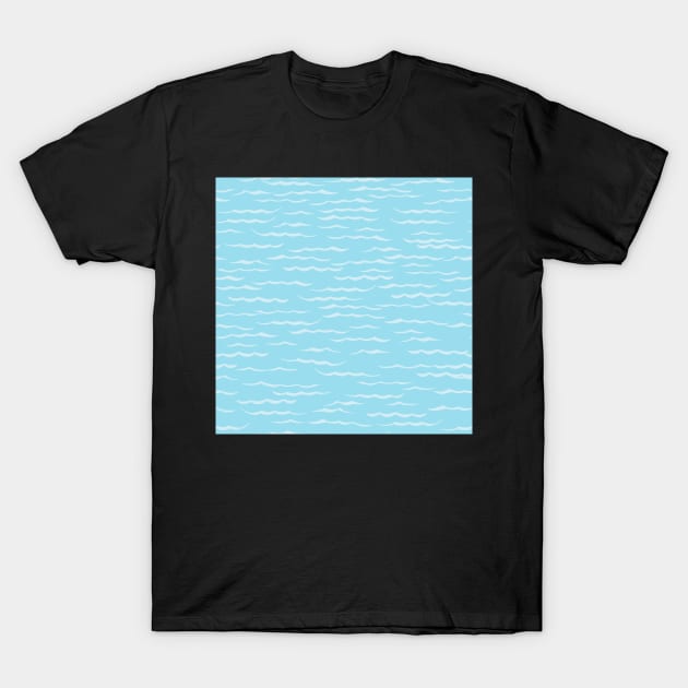 Ocean Waves in baby teal blue T-Shirt by FrancesPoff